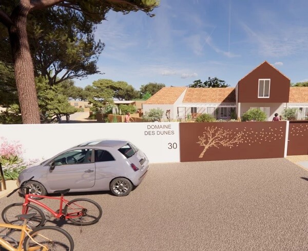 Entrée du domaine résidentiel de loisirs Les Dunes