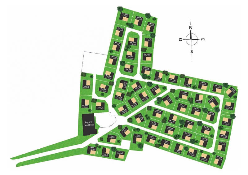Plan - Emplacements des terrains avec chalet - Résidence de Loisirs La Corniche